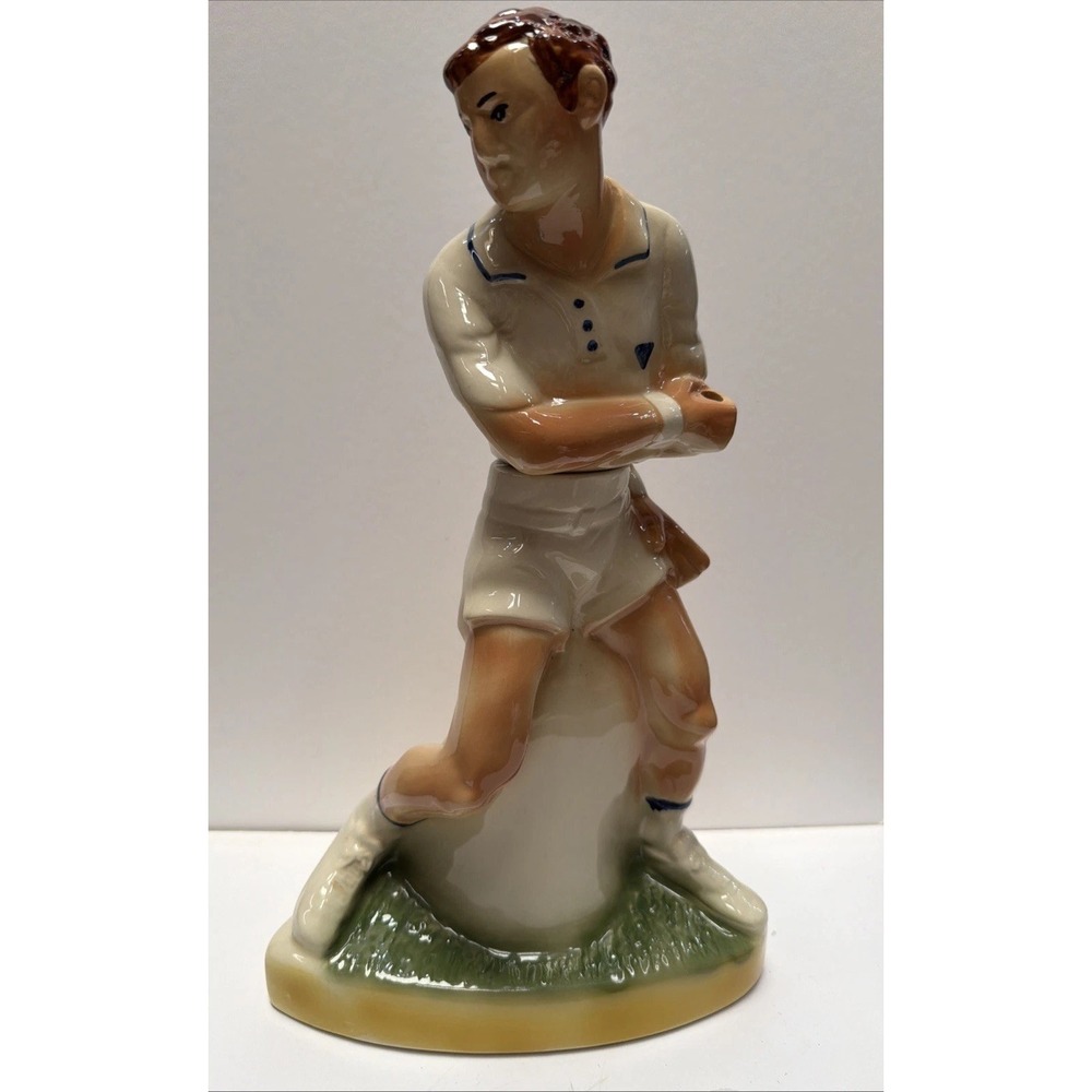 Vintage 1973 Ezra Brooks‎ Tennis Player Whiskey Decanter/Bottle RH-42 Orig Label